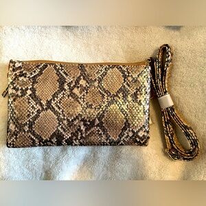 Gold snake print crossbody